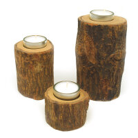 Teelichthalter Holz Mango 3er Set