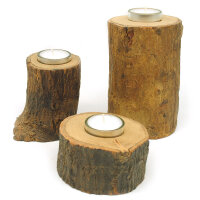 Teelichthalter Holz Mango 3er Set
