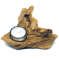 Holz Teelichthalter ein Licht Wurzel hell