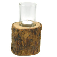 Windlicht Baumstamm Mango Holz &Oslash; 10-12 cm