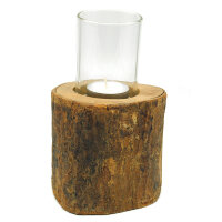 Windlicht Baumstamm Mango Holz &Oslash; 10-12 cm