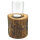 Windlicht Baumstamm Mango Holz &Oslash; 10-12 cm