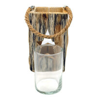 Laterne Windlicht Treibholz Herz H&ouml;he ca. 20 cm, Breite ca. 12 cm