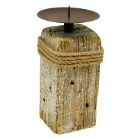 Kerzenhalter Altholz eckig ca. 17 cm hoch