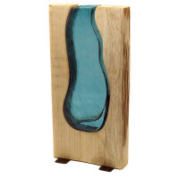 2. Wahl, Blaue Glasvase mit Holz ca. 35 cm hoch, Vase in...