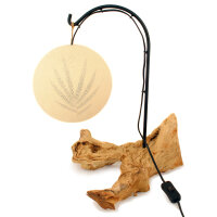 Tischleuchte Wurzelholz mit h&auml;ngender Kugellampe