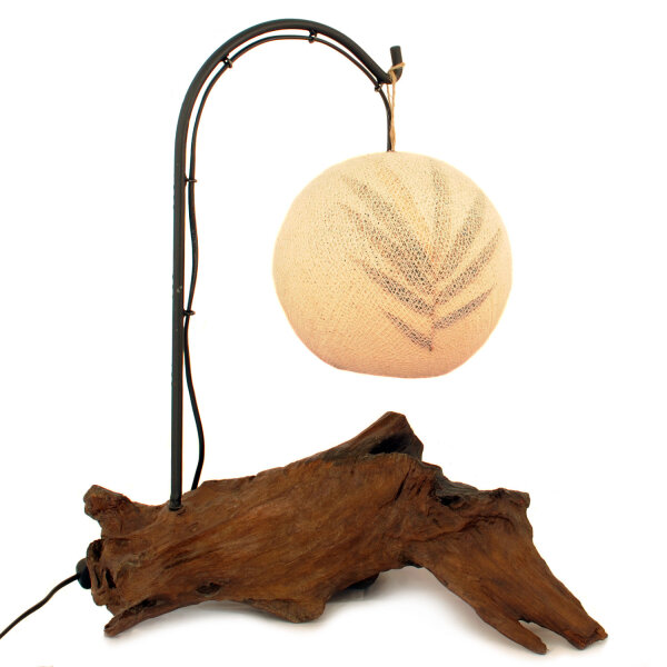 Tischlampe Wurzel mit kugelf&ouml;rmiger H&auml;ngelampe