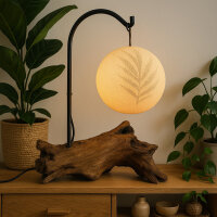 Tischlampe Wurzel mit kugelf&ouml;rmiger H&auml;ngelampe