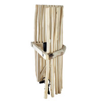 Wandleuchte Holz Rattan mit Schalter und Stecker f&uuml;r Innen 50 cm hoch