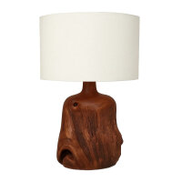 Tischlampe Teakholz massiv rund Tischleuchte
