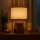 Tischlampe Teakholz massiv rund Tischleuchte