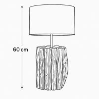 Tischlampe Teakholz mit Rundschirm