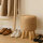 Sitzhocker "Natur" Holz Seegras rund 50 cm hoch