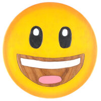 Kindertisch aus Holz rund gelb lachend 50 cm, 43 cm hoch