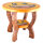 Kindertisch aus Holz rund gelb lachend 50 cm, 43 cm hoch