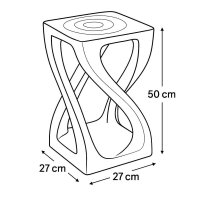 Holzhocker "Twist eckig" massiv Blumenst&auml;nder 50 cm modern