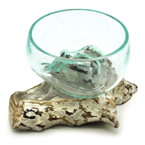 2. Wahl, Wurzel mit Glasschale wei&szlig;, &Oslash; ca. 11-12 cm, B-Ware