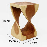 Hocker aus Holz "gedrehte S&auml;ulen" 50 cm massiv eckig