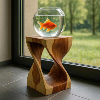 Hocker aus Holz "gedrehte S&auml;ulen" 50 cm massiv eckig