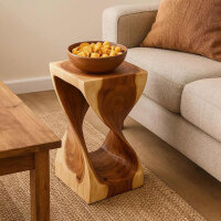 Hocker aus Holz "gedrehte S&auml;ulen" 50 cm massiv eckig