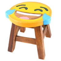Kinderhocker Holz Motiv Tr&auml;nen lachend