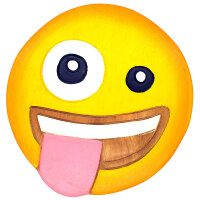 Kinderhocker Holz Motiv Crazy