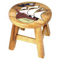 Kinderhocker Holz Motiv Piratenschiff