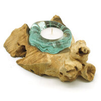 2. Wahl, Wurzel Teelichthalter Glas auf Holz f&uuml;r ein...