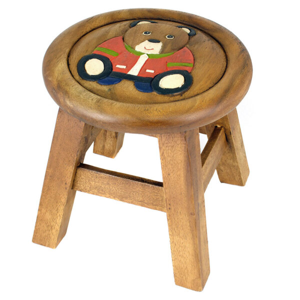 Kinderhocker Holz Motiv Teddy klein