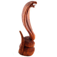 Schlange Kobra Deko Kopf Holz 20 cm
