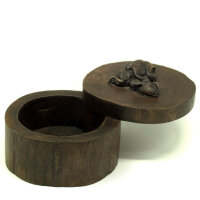 Holzdose Holzschachtel mit Deckel rund oval ca. 8-9 cm