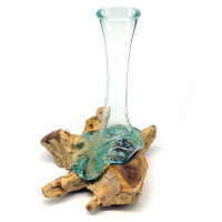 2. Wahl, Wurzel mit Glasvase, 25-30 cm hoch, B-Ware