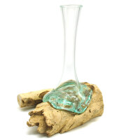 2. Wahl, Wurzel mit Glasvase, 25-30 cm hoch, B-Ware