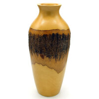 Holzvase bauchig ca. 30 cm hoch, Mangoholz lackiert