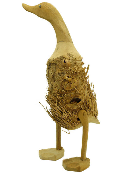 2. Wahl, Gartendeko aus Holz, Ente ca. 35-40 cm hoch Gartenfigur, B-Ware