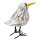 Wei&szlig;er Vogel aus Holz, kleine M&ouml;we stehend