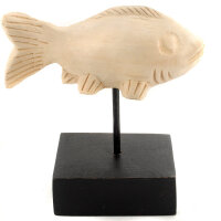 Dekofigur Fisch auf St&auml;nder, Holzdeko Natur...