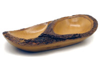 Holzschale Mangoholz mit zwei F&auml;chern, ca. 26 cm,...