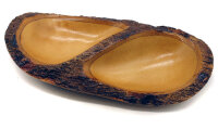 Holzschale Mangoholz mit zwei F&auml;chern, ca. 26 cm, Schale Holz