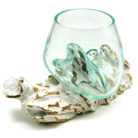 2.Wahl, Wurzel mit Glas wei&szlig;, &Oslash; ca. 11-12 cm, 2. Wahl, B-Ware