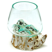 2.Wahl, Wurzel mit Glas wei&szlig;, &Oslash; ca. 11-12 cm, 2. Wahl, B-Ware