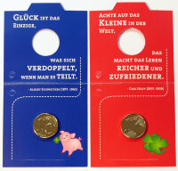 4er Set Gl&uuml;ckscent vergoldet kleiner Gl&uuml;cksbringer mehrfarbig