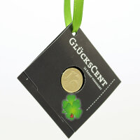 Gl&uuml;ckscent vergoldet Gl&uuml;cksbringer klein Motive und Farbe w&auml;hlen