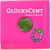 Gl&uuml;ckscent vergoldet Gl&uuml;cksbringer klein Motive und Farbe w&auml;hlen