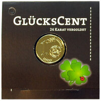 Gl&uuml;ckscent vergoldet Gl&uuml;cksbringer klein Motive und Farbe w&auml;hlen