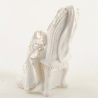 Tischdeko od. Kartenhalter Hochzeit Deko Figur Tauben Paar auf Stuhl