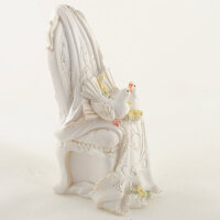 Tischdeko od. Kartenhalter Hochzeit Deko Figur Tauben Paar auf Stuhl