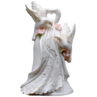 Tortenfigur Taubenpaar mit Herz wei&szlig; Hochzeitsdeko